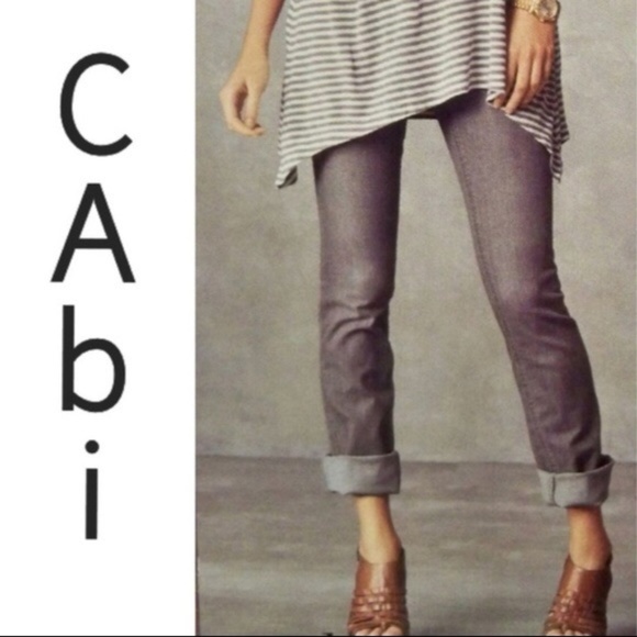 CAbi Denim - CAbi Gray Lou Lou Straight Leg Double Button Jean